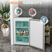 3 Cu Ft Single Door Upright Freezer for Home & Apartment